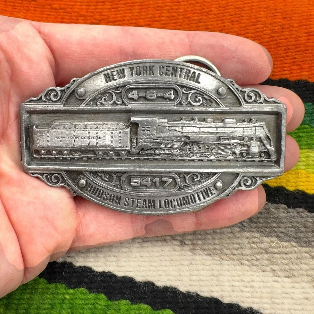 Vintage 1985 Belt Buckle Steam Locomotive 4-6-4 Hudson New York Central‎ 5417